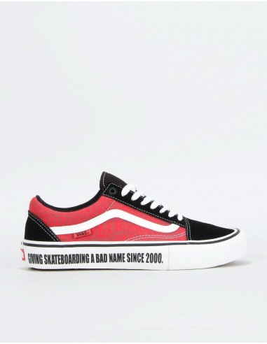 Vans Old Skool Pro Skate Shoes - (Baker) Black/White/Red