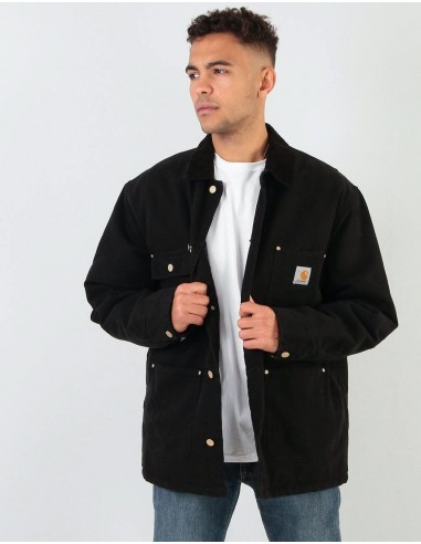 Carhartt WIP OG Chore Coat - Black/Black (Aged Canvas)