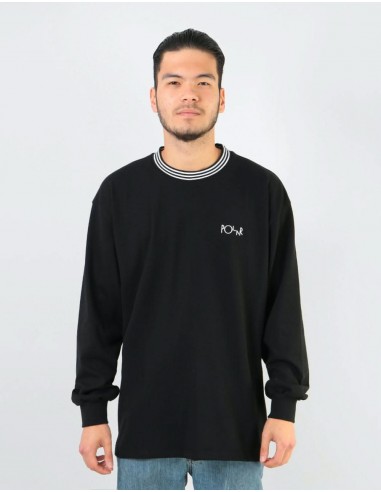 Polar Striped Rib L/S T-Shirt - Black