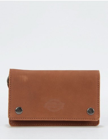 Dickies Deedsville Leather Wallet & Chain - Brown