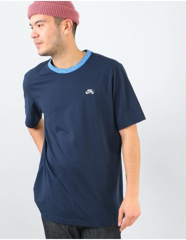 Nike SB Nordic Rib T-Shirt - Obsidian/Pacific Blue/White