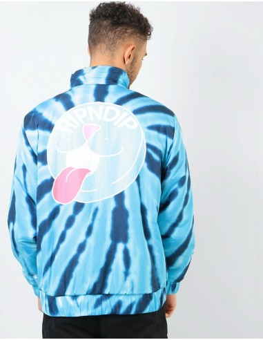 RIPNDIP Pill Reversible Sherpa Varsity Jacket - Solid Grey/Blue Dye