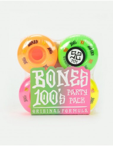 Bones OG 100s Party Pack 4 Standard V1 Skateboard Wheel - 52mm