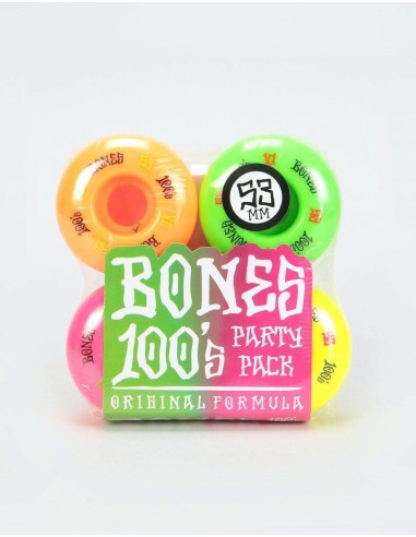 Bones OG 100s Party Pack 4 Standard V1 Skateboard Wheel - 53mm