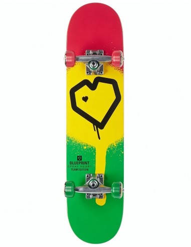 Blueprint Spray Heart Complete Skateboard - 8"