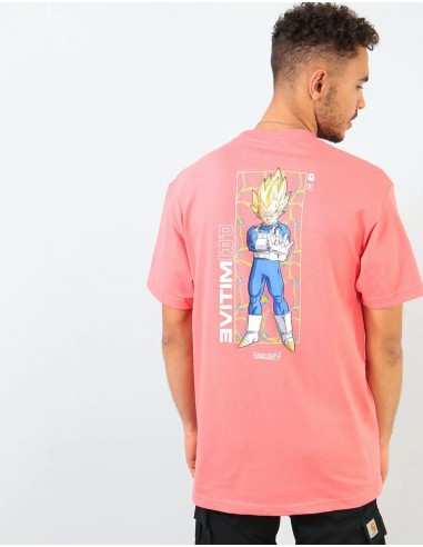 Primitive x Dragon Ball Z Vegeta Glow T-Shirt - Coral