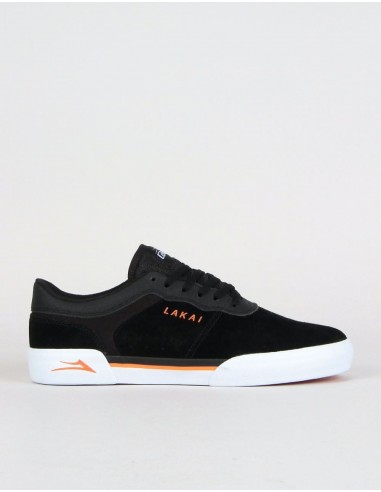 Lakai Staple Skate Shoes - Black/Orange Suede