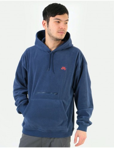 Nike SB Novelty Fleece Pullover Hoodie - Midnight Navy/Bright Crimson