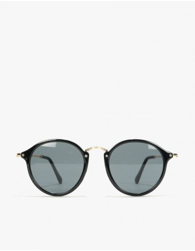 Route One Oversize Round Sunglasses - Black/Gold