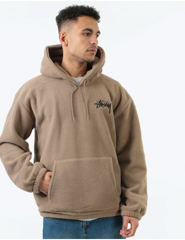 Stüssy Bronson Polar Fleece Pullover Hoodie - Taupe