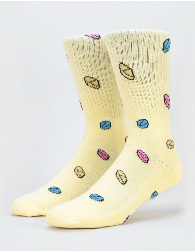 Route One Pillz Socks - Pale Yellow