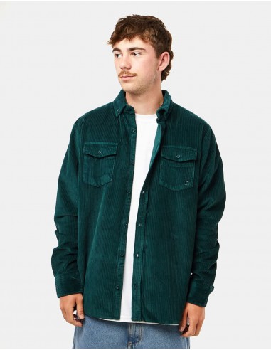 Route One Big Wale Cord Shirt - Forest Green